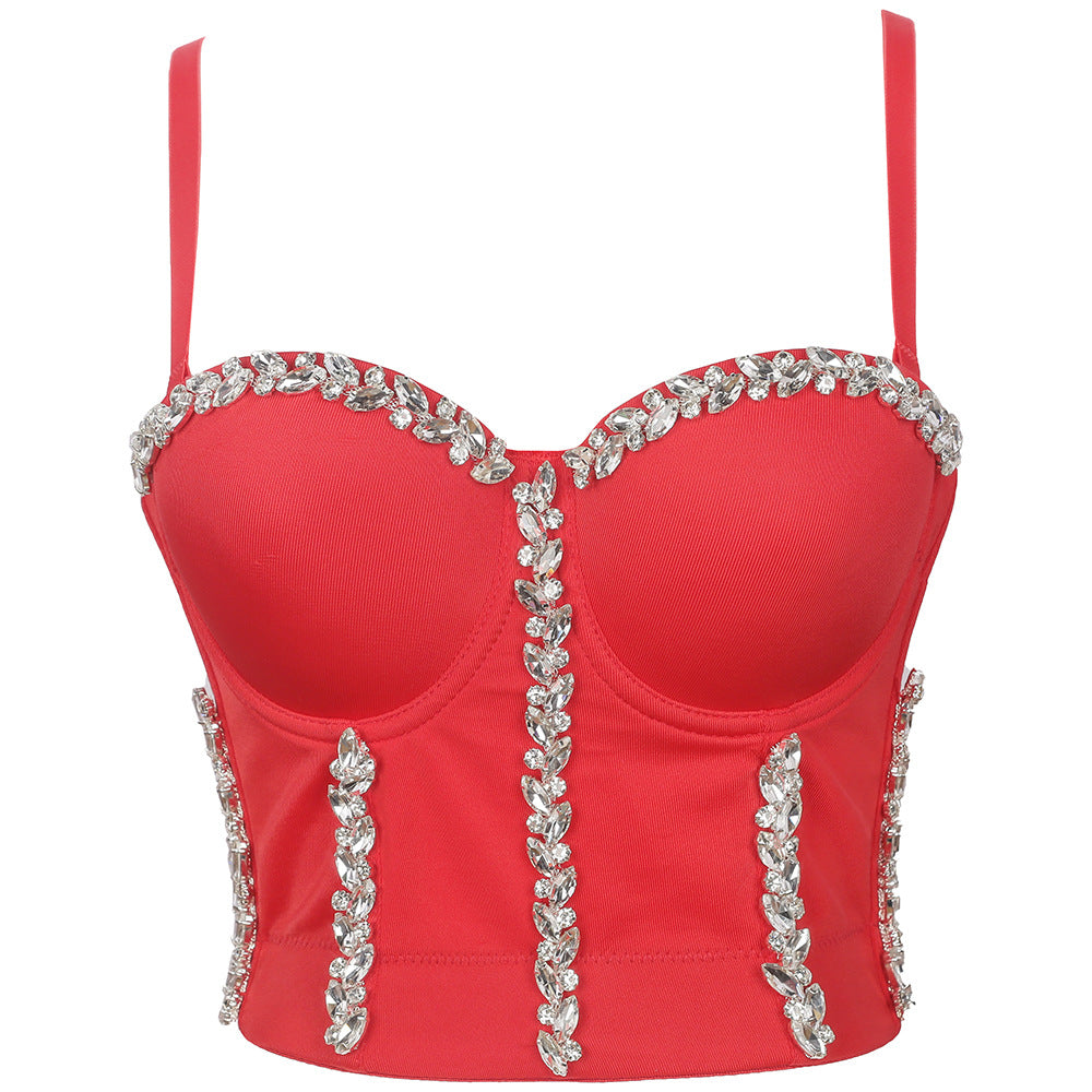 Rutschfester Camisole-BH mit Perlenkette für Damen