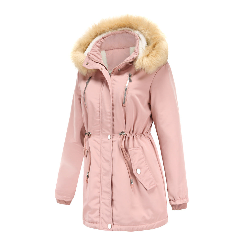 Thick Lambskin Fleece Padded Winter Coat
