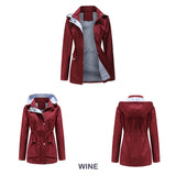 Manteau coupe-vent rayé avec chapeau amovible