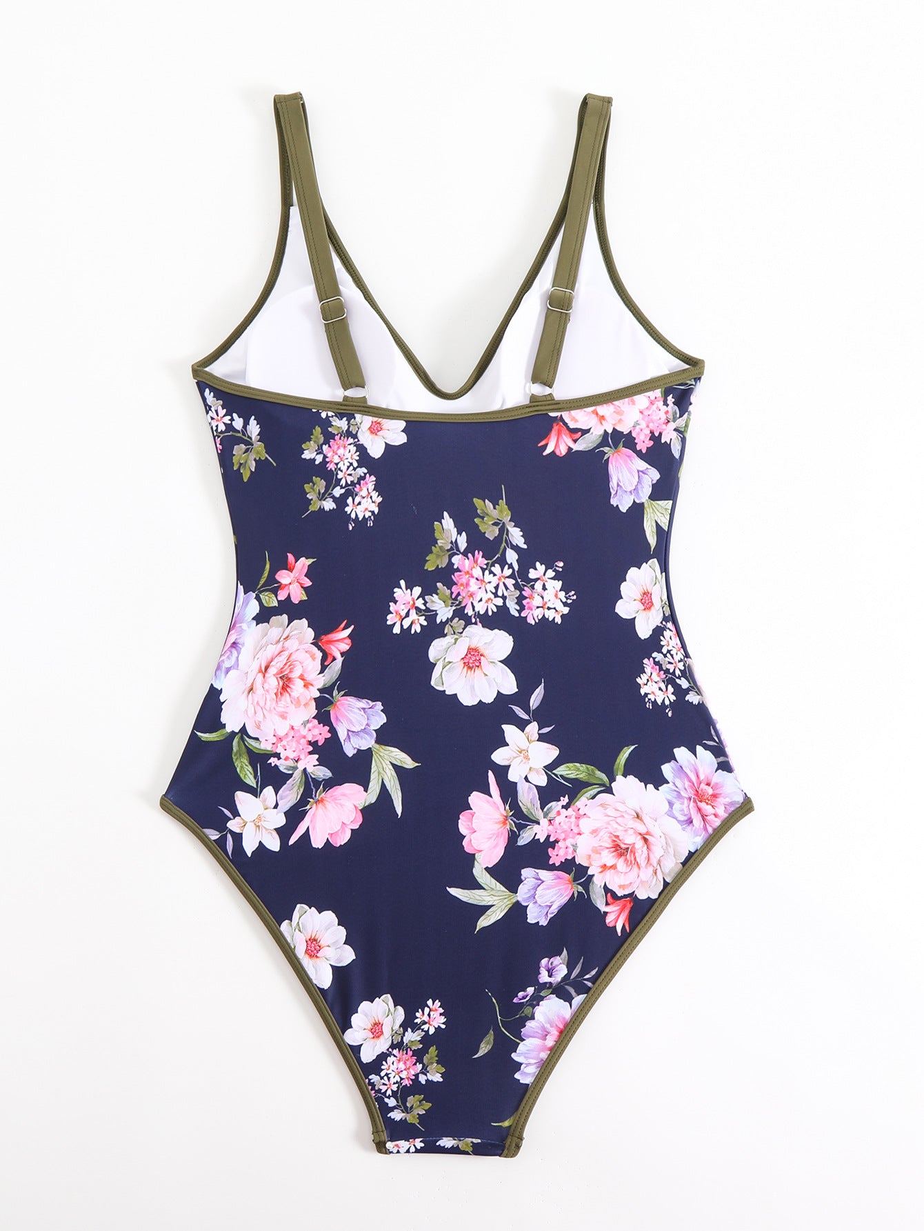 Sportlicher Badeanzug mit Animalprint und Blumenmuster