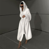 Bejirog Langer Winter-Windbreaker mit Kapuze