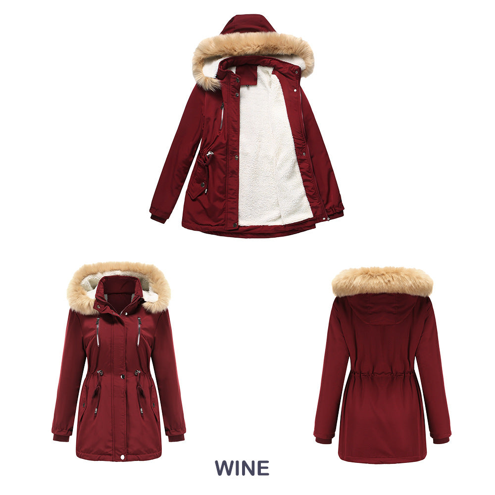Thick Lambskin Fleece Padded Winter Coat