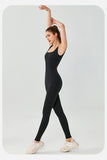 Combinaison de yoga sans manches à col en U pour femme