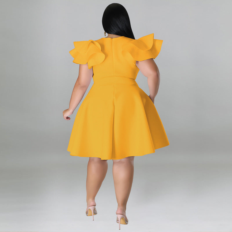 Lebendiges Swing-Kleid in Übergröße für formelle Anlässe