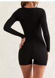 SculptFit Ballet-Style Slim Long Sleeve Yoga Romper