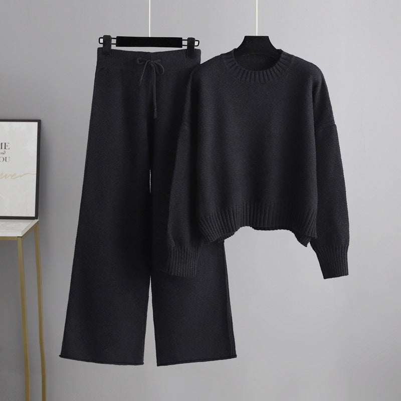 Casual Knit Sweater and Pants Two-Piece