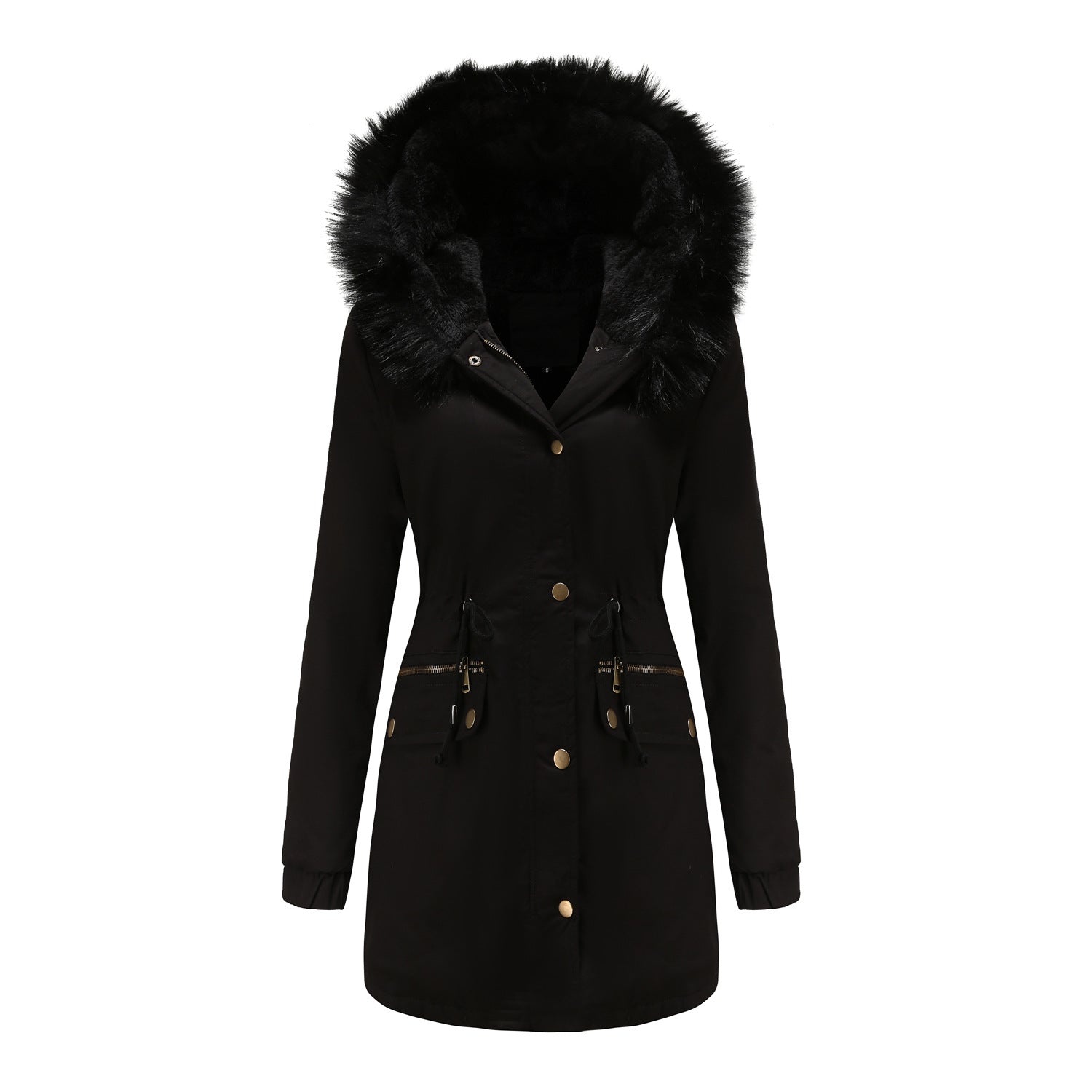 Fur Collar Hooded Winter Coat for Women