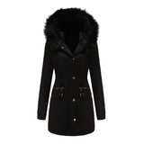 Fur Collar Hooded Winter Coat for Women