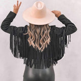 Schicke Wildlederjacke mit Quaste für Damen