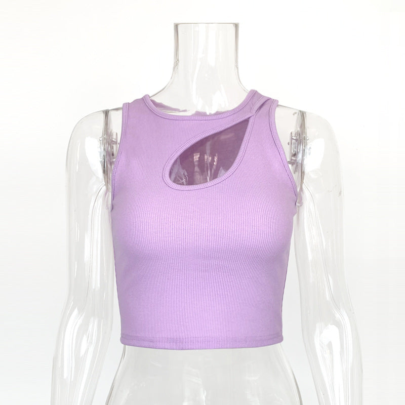 Camisole slim à découpes ajourées pour femme