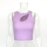 Camisole slim à découpes ajourées pour femme