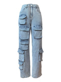 Stretch Denim Multi Pocket Work Pants