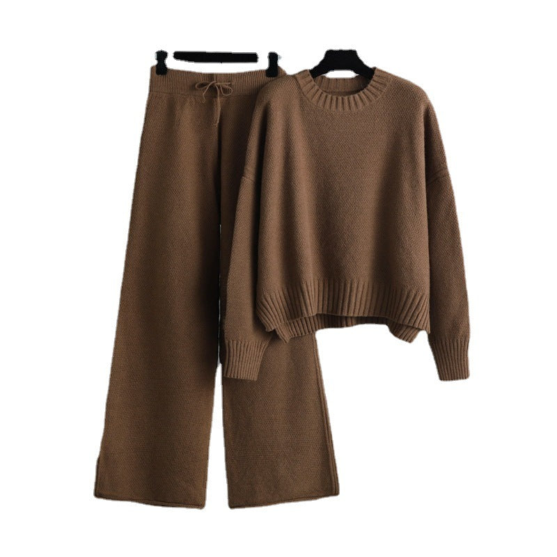 Casual Knit Sweater and Pants Two-Piece