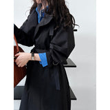 British Minimalist Over-the-Knee Trench Coat