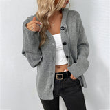 Hooded Knit Cardigan with Drawstring Closure