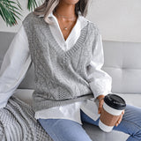 Strickweste mit Cut-Out-Twist und V-Ausschnitt für Damen