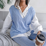 Strickweste mit Cut-Out-Twist und V-Ausschnitt für Damen