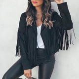 Schicke Wildlederjacke mit Quaste für Damen