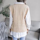 Strickweste mit Cut-Out-Twist und V-Ausschnitt für Damen