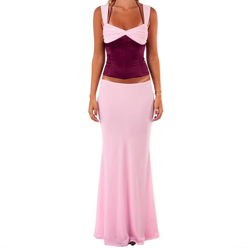 Sexy Crop-Top und schmaler Hüftrock im Set