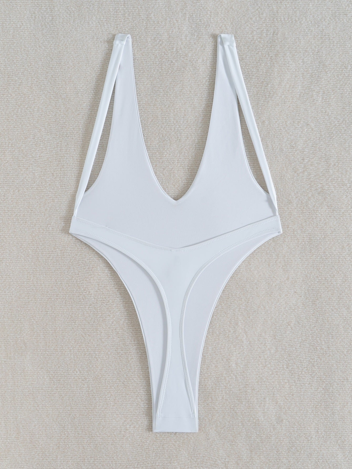 Backless Boho White One-Piece Swimsuit