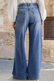Retro Wide Leg Embroidered Jeans for Women