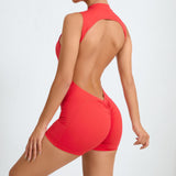 Back Cutout Peach Hip Activewear Jumpsuit