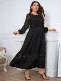Plus Size Lace Over-the-Knee Maxi Dress
