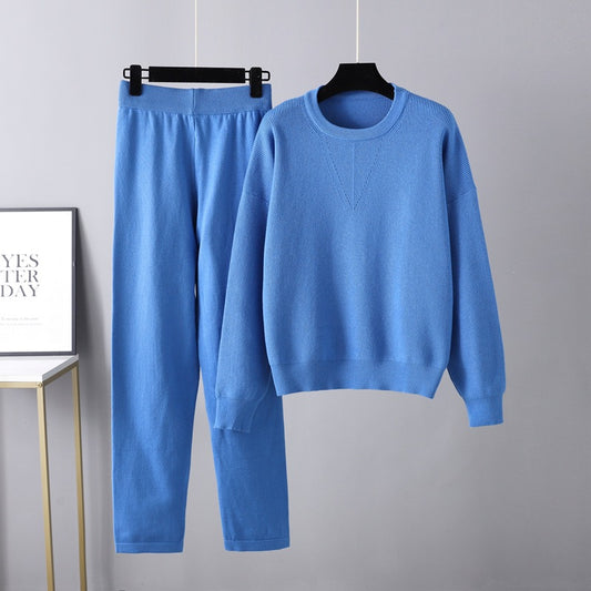 Knitted Two-Piece Sweater Outfit for Women