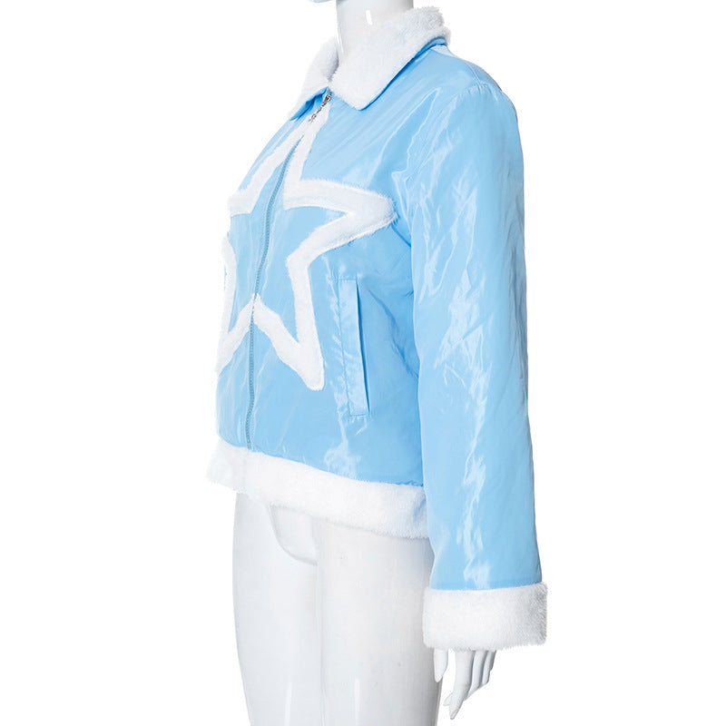 Manteau d'hiver rembourré en coton à motif doux