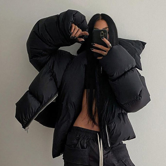Manteau en coton épais avec écharpe
