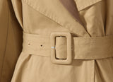 Trench-coat bicolore à col noué