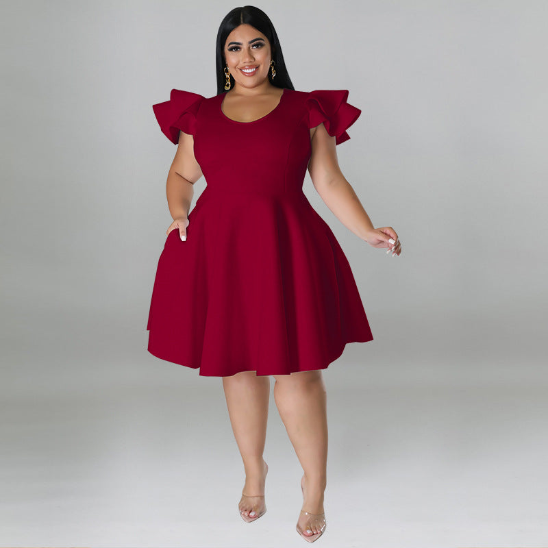 Lebendiges Swing-Kleid in Übergröße für formelle Anlässe