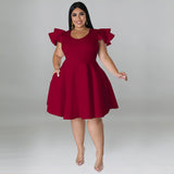 Lebendiges Swing-Kleid in Übergröße für formelle Anlässe