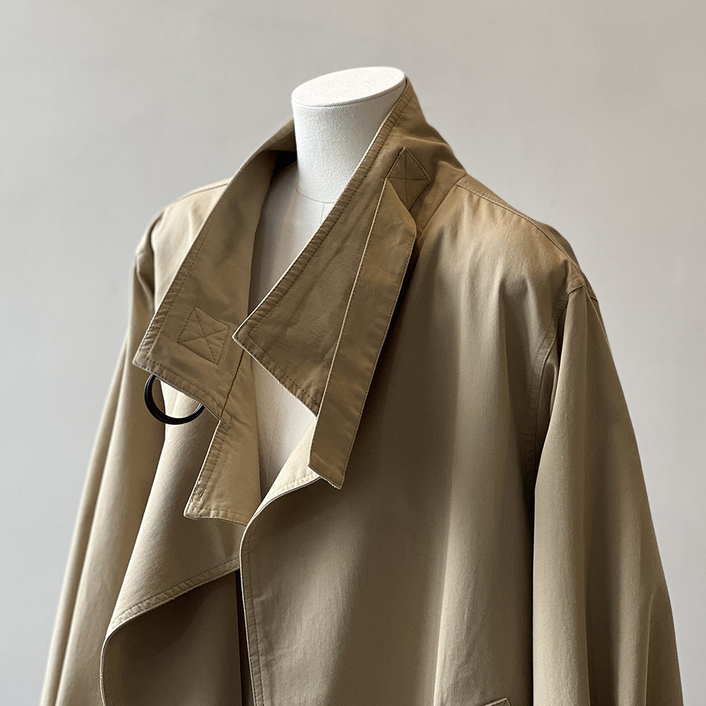 Manteau long de printemps Khaki Breeze