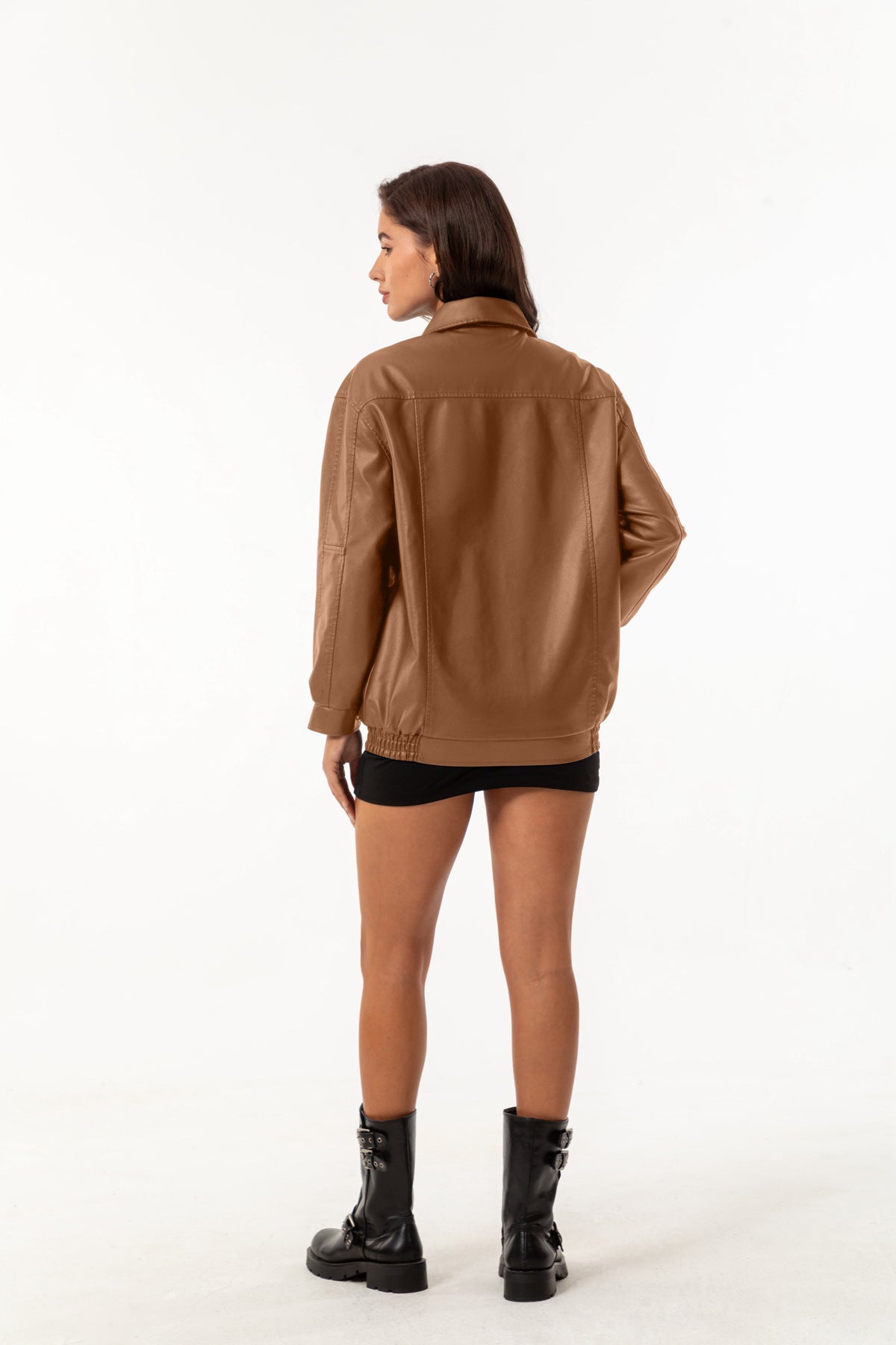 Oversize-Lederjacke für Damen