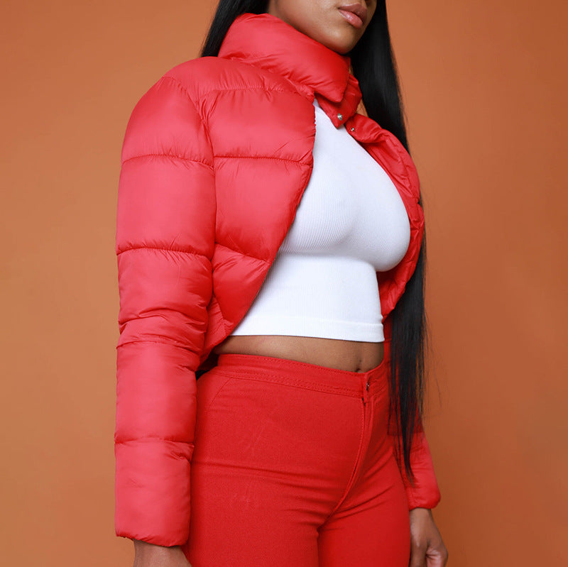 Manteau asymétrique rembourré en coton à manches longues