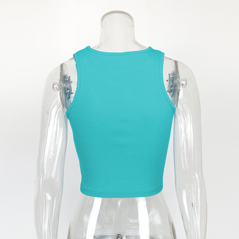 Camisole slim à découpes ajourées pour femme