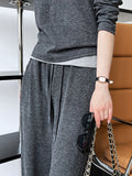Hooded Sweater Wide Leg Pants Set