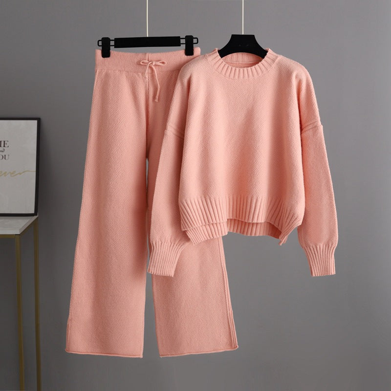 Casual Knit Sweater and Pants Two-Piece
