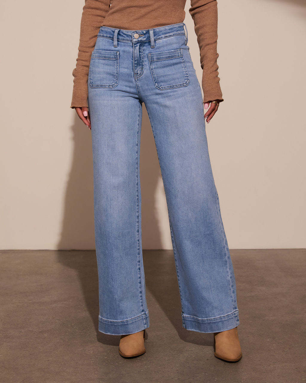 High Waist Wide Leg Retro Jeans