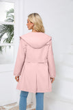 Trench-coat imperméable à capuche avec ceinture