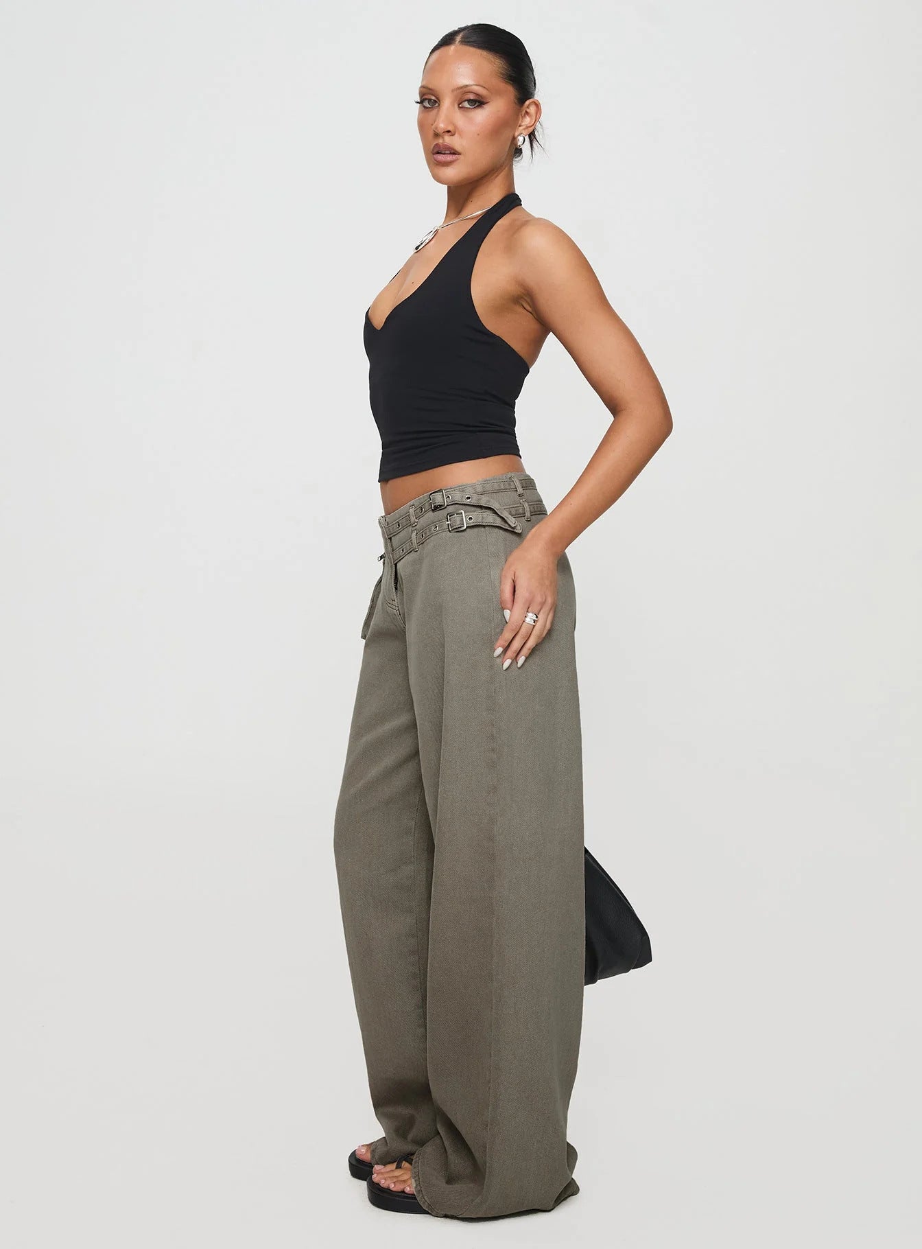 Adjustable Buckle Waist Loose Trousers