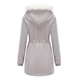 Winter Detachable Fur Hooded Cotton Coat