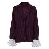 Blazer mit gestreiften Spitzenärmeln