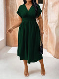 Plus Size Women Elegant Midi Dress – Spring & Summer