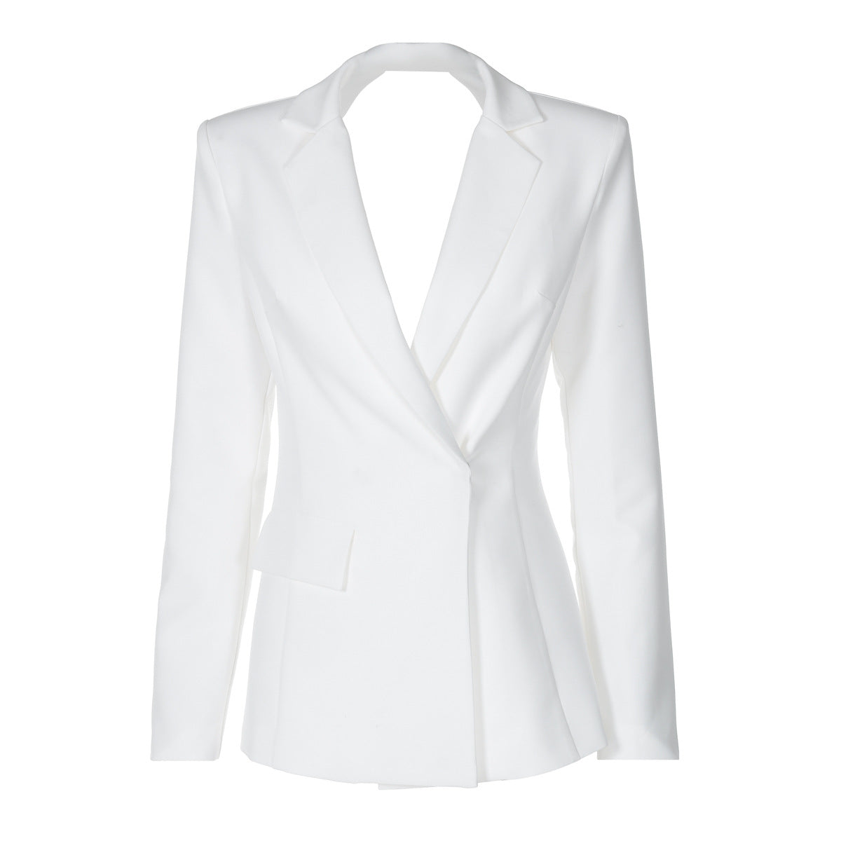 Backless Slim Fit Long Sleeve Blazer