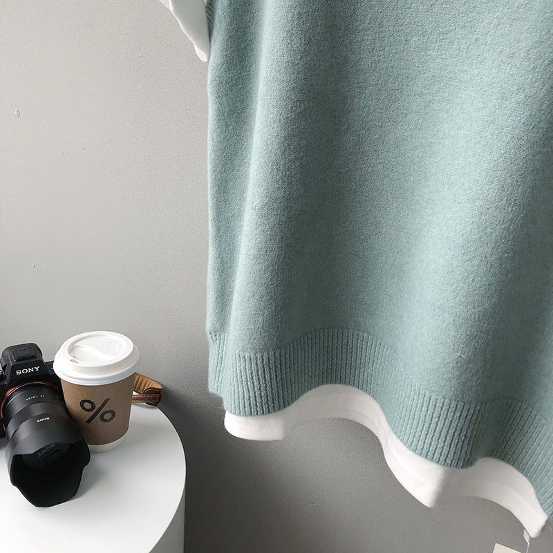 Frühlings-Preppy-V-Ausschnitt, lockere, ärmellose Strickweste für Damen