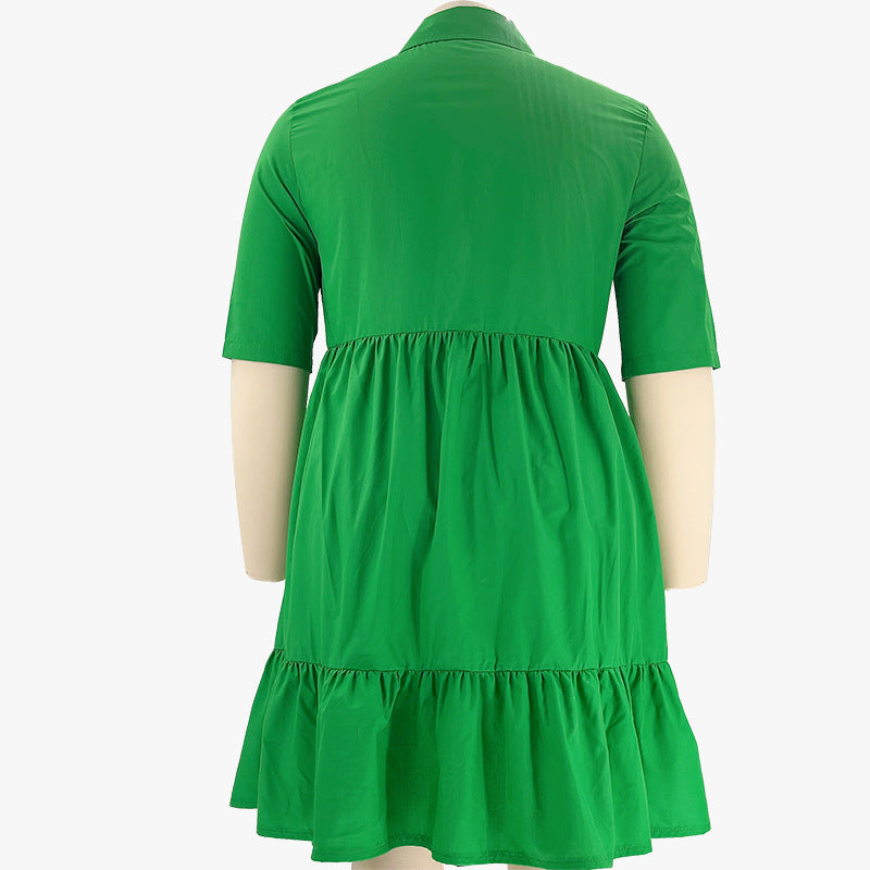 Kurzarm-Poloshirtkleid in Übergröße