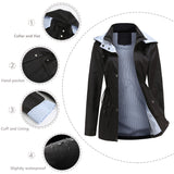 Manteau coupe-vent rayé avec chapeau amovible